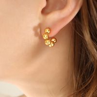 1 Pair Casual Simple Style C Shape Plating Titanium Steel 18k Gold Plated Ear Studs main image 9