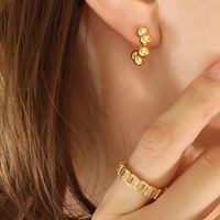 1 Pair Casual Simple Style C Shape Plating Titanium Steel 18k Gold Plated Ear Studs main image 2
