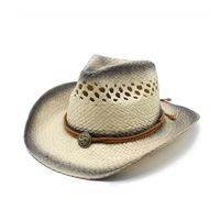 Women's Simple Style Star Patchwork Crimping Straw Hat main image 5