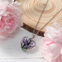 Wholesale Jewelry Basic Retro Tree Heart Shape Alloy Glass Pendant Necklace main image 3