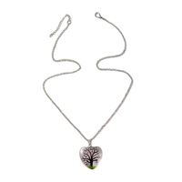 Wholesale Jewelry Basic Retro Tree Heart Shape Alloy Glass Pendant Necklace main image 2