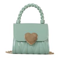 Women's Small All Seasons Silica Gel Heart Shape Cute Square Flip Cover Shoulder Bag sku image 3