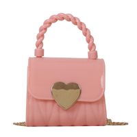 Women's Small All Seasons Silica Gel Heart Shape Cute Square Flip Cover Shoulder Bag sku image 5