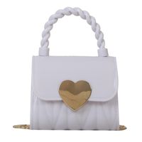 Women's Small All Seasons Silica Gel Heart Shape Cute Square Flip Cover Shoulder Bag sku image 1