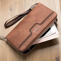 Men's Solid Color Pu Leather Zipper Wallets main image 1