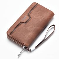 Men's Solid Color Pu Leather Zipper Wallets sku image 1