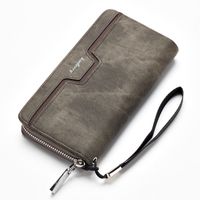 Men's Solid Color Pu Leather Zipper Wallets sku image 4