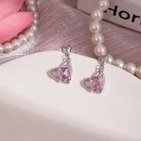 1 Par Estilo Simple Estrella Forma De Corazón Nudo De Lazo Embutido Aleación Circón Pendientes De Gota sku image 3