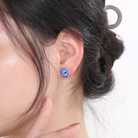 1 Pair INS Style Casual Devil'S Eye Plating Inlay Stainless Steel Gem 18K Gold Plated Ear Studs main image 10