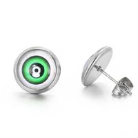 1 Pair INS Style Casual Devil'S Eye Plating Inlay Stainless Steel Gem 18K Gold Plated Ear Studs sku image 1
