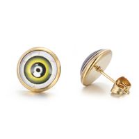 1 Pair INS Style Casual Devil'S Eye Plating Inlay Stainless Steel Gem 18K Gold Plated Ear Studs sku image 5