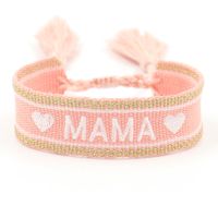 Mamá Cruzar Letra Forma De Corazón Poliéster Día De La Madre Mujeres Pulsera main image 3