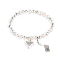Elegant Heart Shape Artificial Pearl Sterling Silver Beaded Bracelets main image 2