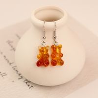 Cartoon Style Bear Resin Three-dimensional Women's Drop Earrings main image 4