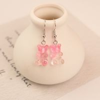 Cartoon Style Bear Resin Three-dimensional Women's Drop Earrings sku image 1