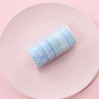 Korean Plaid And Paper Adhesive Tape Set Creative Stationery Diy Plaid Hand Account Handmade Stickers Exclusive For Cross-border sku image 6