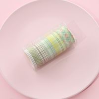 Korean Plaid And Paper Adhesive Tape Set Creative Stationery Diy Plaid Hand Account Handmade Stickers Exclusive For Cross-border sku image 5
