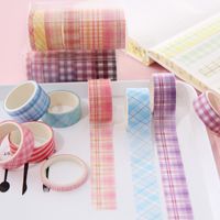 Korean Plaid And Paper Adhesive Tape Set Creative Stationery Diy Plaid Hand Account Handmade Stickers Exclusive For Cross-border main image 4