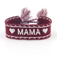 Mamá Cruzar Letra Forma De Corazón Poliéster Día De La Madre Mujeres Pulsera main image 6