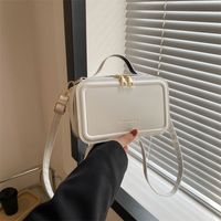 Women's Pu Leather Solid Color Vintage Style Classic Style Square Zipper Shoulder Bag Handbag Crossbody Bag main image 2