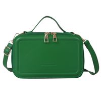 Women's Pu Leather Solid Color Vintage Style Classic Style Square Zipper Shoulder Bag Handbag Crossbody Bag sku image 4