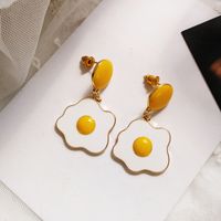 Cute Poached Egg Alloy Plating Women's Drop Earrings sku image 1
