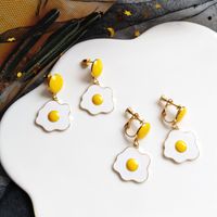 Cute Poached Egg Alloy Plating Women's Drop Earrings main image 3