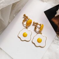 Cute Poached Egg Alloy Plating Women's Drop Earrings sku image 2