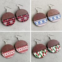 Bohemian Geometric Wood Christmas Women's Drop Earrings main image 1