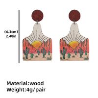 Bohemian Landscape Wood Women's Drop Earrings main image 5