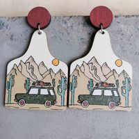 Bohemian Landscape Wood Women's Drop Earrings sku image 2