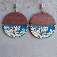 Casual Bohemian Flower Wood Women's Drop Earrings main image 4