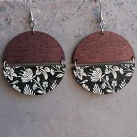 Casual Bohemian Flower Wood Women's Drop Earrings sku image 4