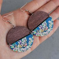 Casual Bohemian Flower Wood Women's Drop Earrings main image 2