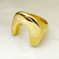 Artistic Commute U Shape 14K Gold Plated 304 Stainless Steel Wholesale Rings main image 4