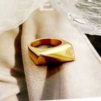 Artistic Commute Irregular Solid Color 14K Gold Plated 304 Stainless Steel Wholesale Rings main image 4