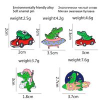 Cartoon Style Cute Dinosaur Frog Alloy Enamel Unisex Brooches main image 6