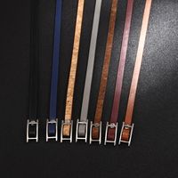 Vintage Style Simple Style Solid Color Pu Leather Alloy Unisex Wristband main image 4