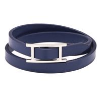 Vintage Style Simple Style Solid Color Pu Leather Alloy Unisex Wristband sku image 4