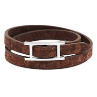 Vintage Style Simple Style Solid Color Pu Leather Alloy Unisex Wristband sku image 1