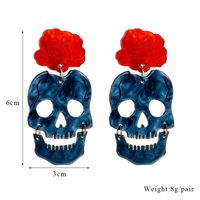 Cartoon Style Funny Flower Skull Arylic Halloween Women's Drop Earrings main image 3