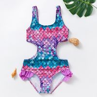 Girl's Cute Marine Style Beach Fish Scales One Pieces 1 Piece sku image 2