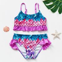 Girl's Beach Color Block Bikinis 2 Piece Set sku image 9