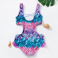Girl's Cute Marine Style Beach Fish Scales One Pieces 1 Piece main image 3