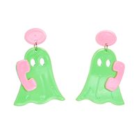 1 Pair Cartoon Style Cute Ghost Phone Arylic Drop Earrings main image 3