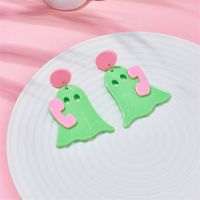 1 Pair Cartoon Style Cute Ghost Phone Arylic Drop Earrings main image 5