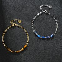 Ins Style Geometric Stainless Steel Natural Stone Plating 18k Gold Plated Bracelets main image 5