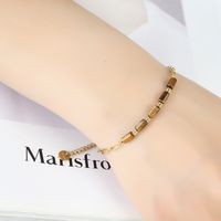 Ins Style Geometric Stainless Steel Natural Stone Plating 18k Gold Plated Bracelets main image 4
