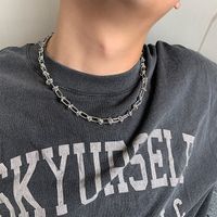 Hip-hop Streetwear Solid Color Knot Titanium Steel Unisex Necklace sku image 2