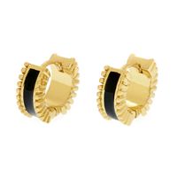 1 Paar Elegant Kreis Kupfer Emaille Überzug Vergoldet Reif Ohrringe sku image 4